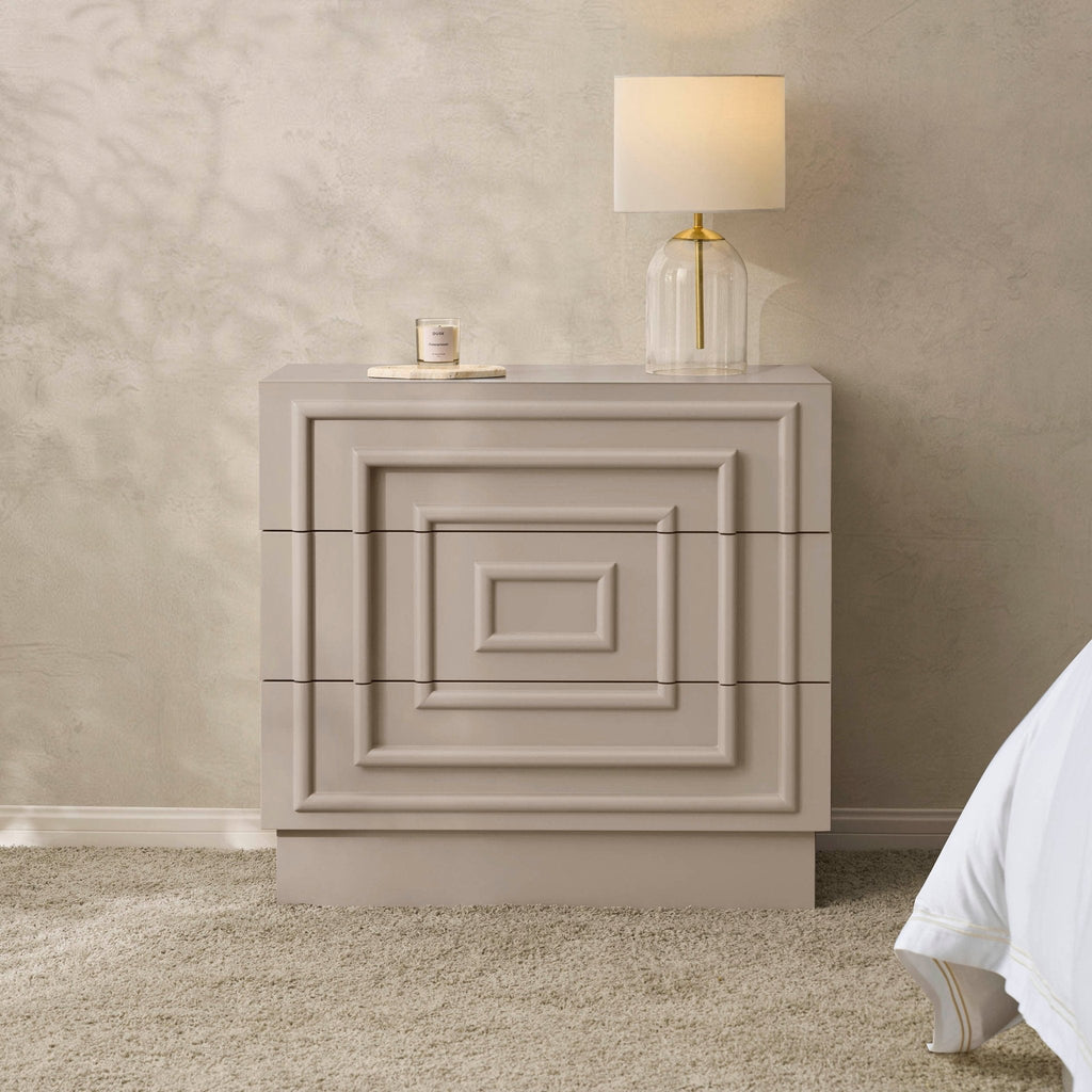 Dusklia - Harlow 3 Drawer Chest - Taupe