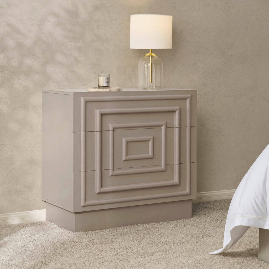Dusklia - Harlow 3 Drawer Chest - Taupe