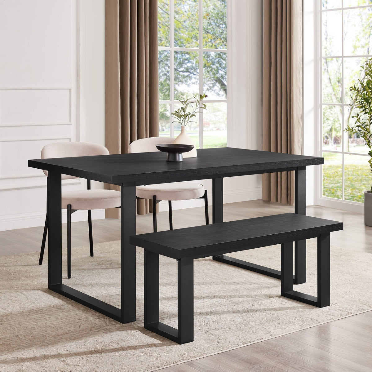 Dusklia - Harper 4-6 Seater Dining Table - Black