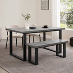 Dusklia - Harper 4-6 Seater Dining Table - Stone/Black