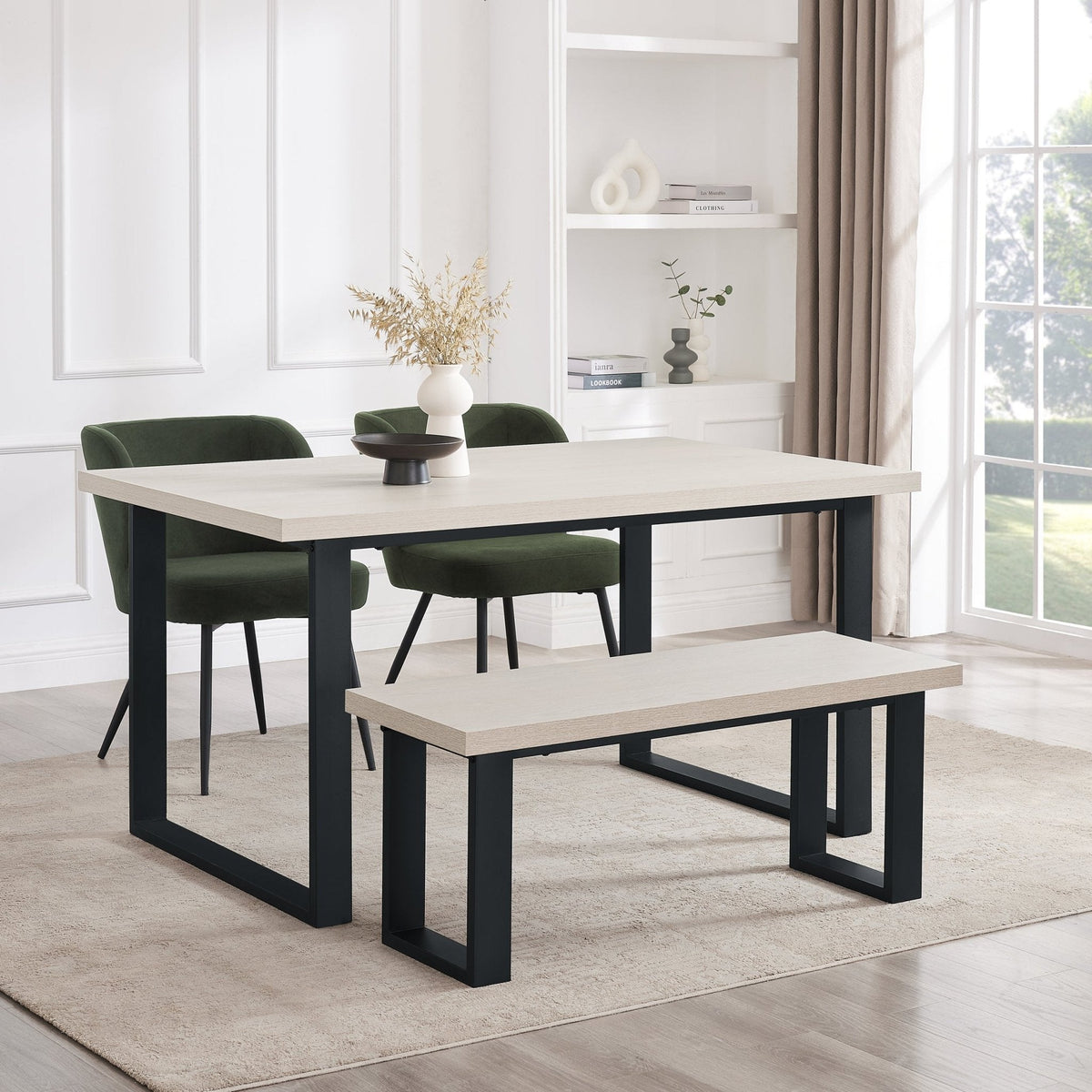 Dusklia - Harper 4-6 Seater Dining Table - Wood/Black