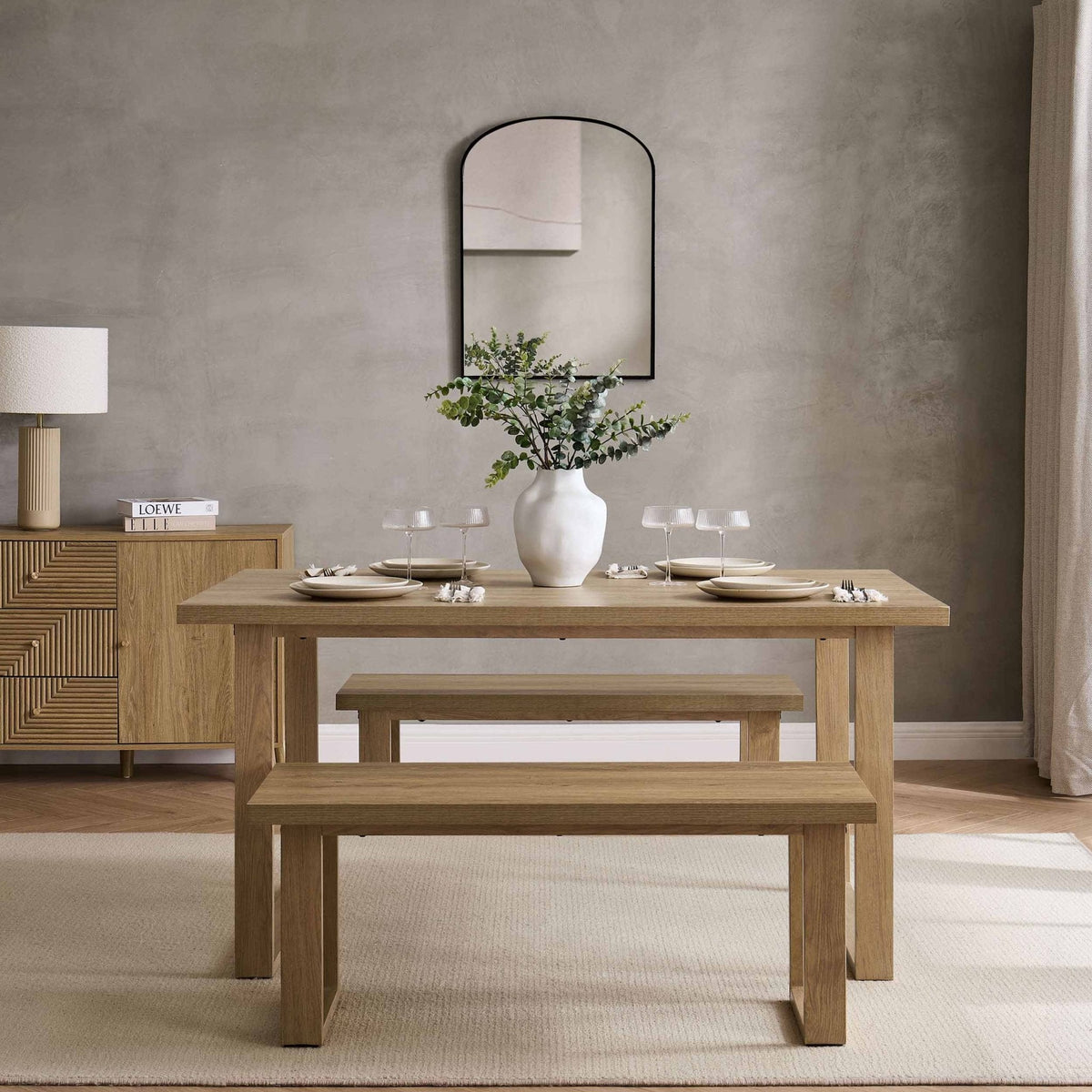 Dusklia - Harper Dining Bench - Light Wood