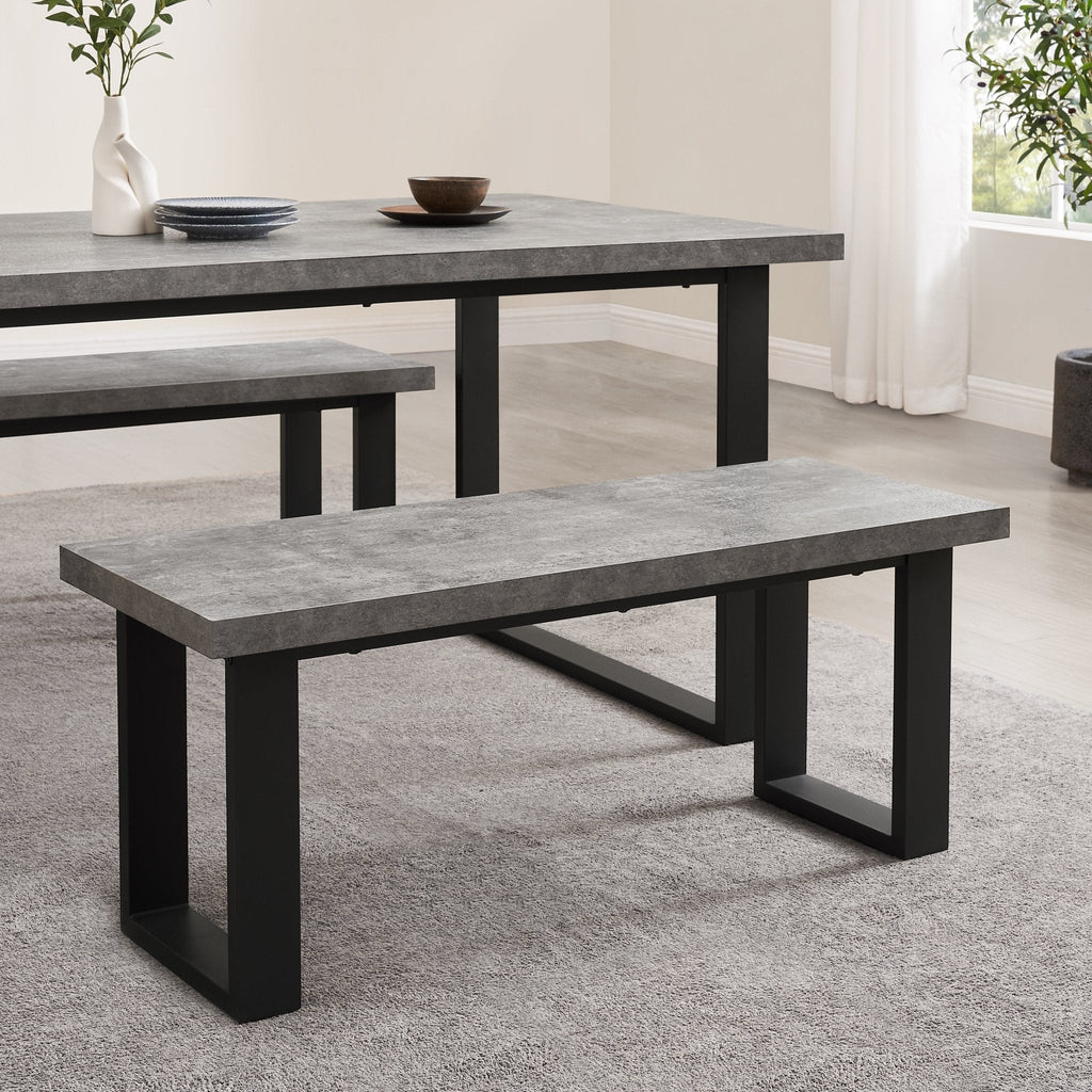 Dusklia - Harper Dining Bench - Stone/Black