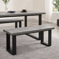 Dusklia - Harper Dining Bench - Stone/Black