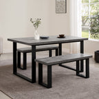 Dusklia - Harper Dining Bench - Stone/Black