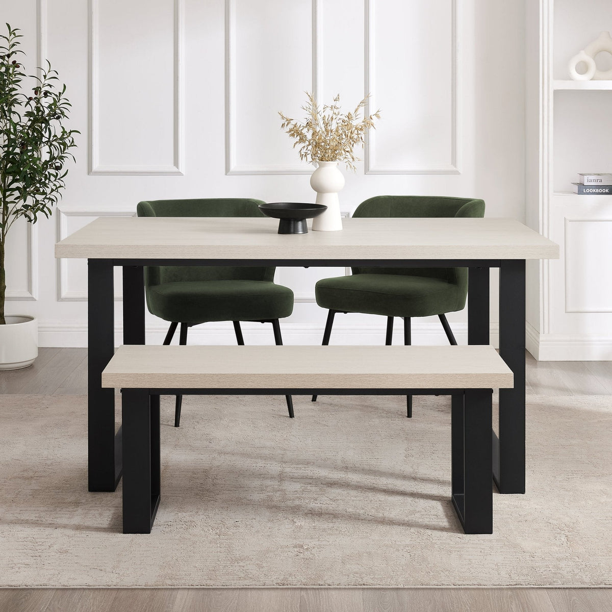 Dusklia - Harper Dining Bench - Wood/Black