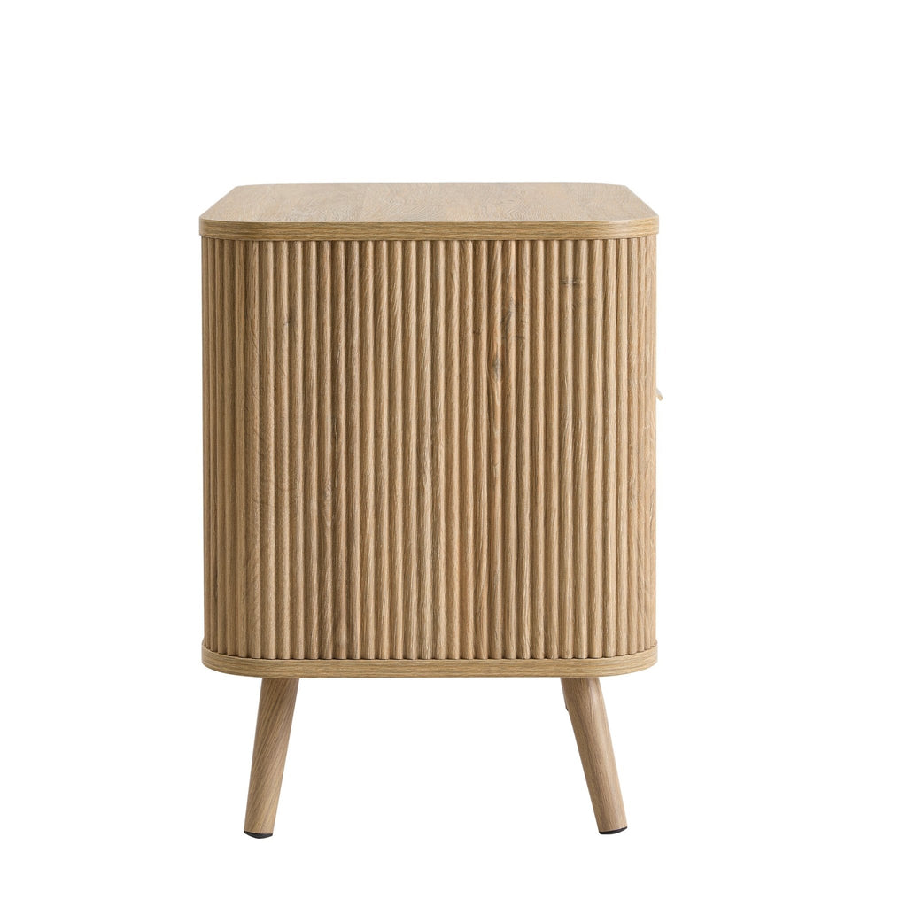 Dusklia - Hattie 1 Drawer Bedside with Shelf - Light Wood