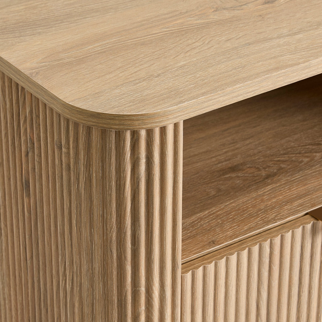 Dusklia - Hattie 1 Drawer Bedside with Shelf - Light Wood