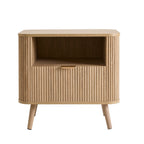 Dusklia - Hattie 1 Drawer Bedside with Shelf - Light Wood