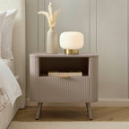 Dusklia - Hattie 1 Drawer Bedside with Shelf - Taupe