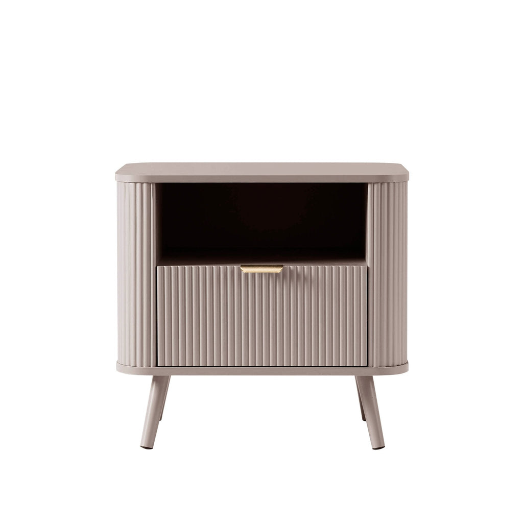 Dusklia - Hattie 1 Drawer Bedside with Shelf - Taupe