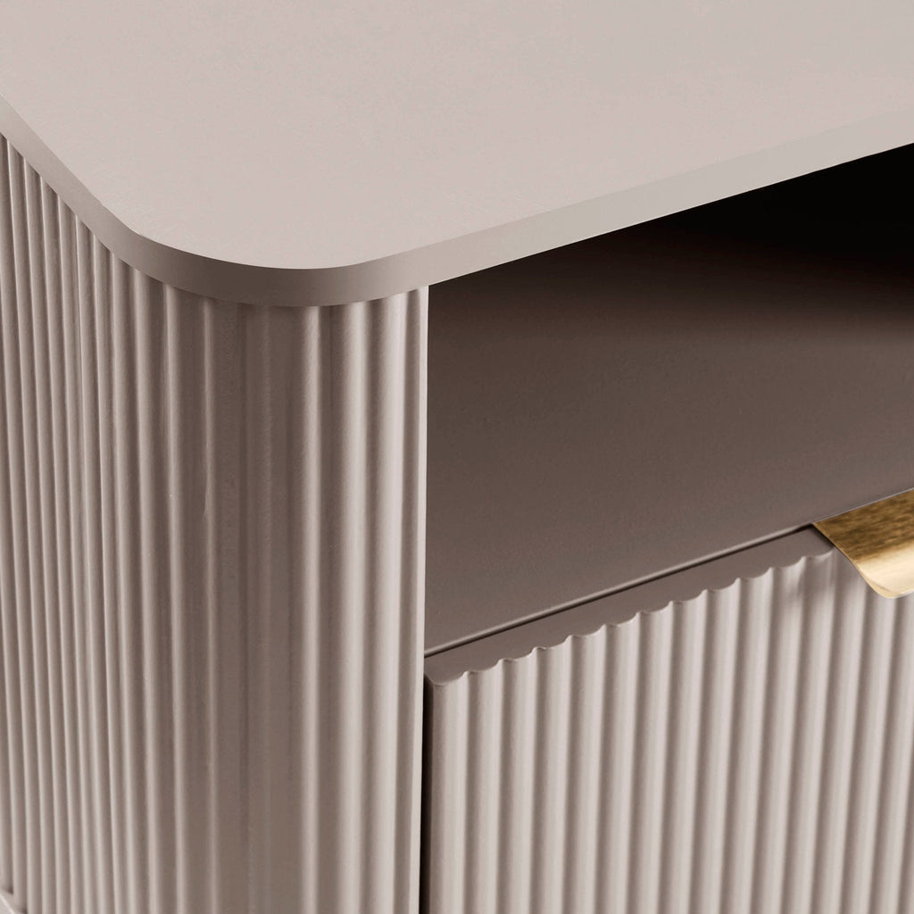 Dusklia - Hattie 1 Drawer Bedside with Shelf - Taupe
