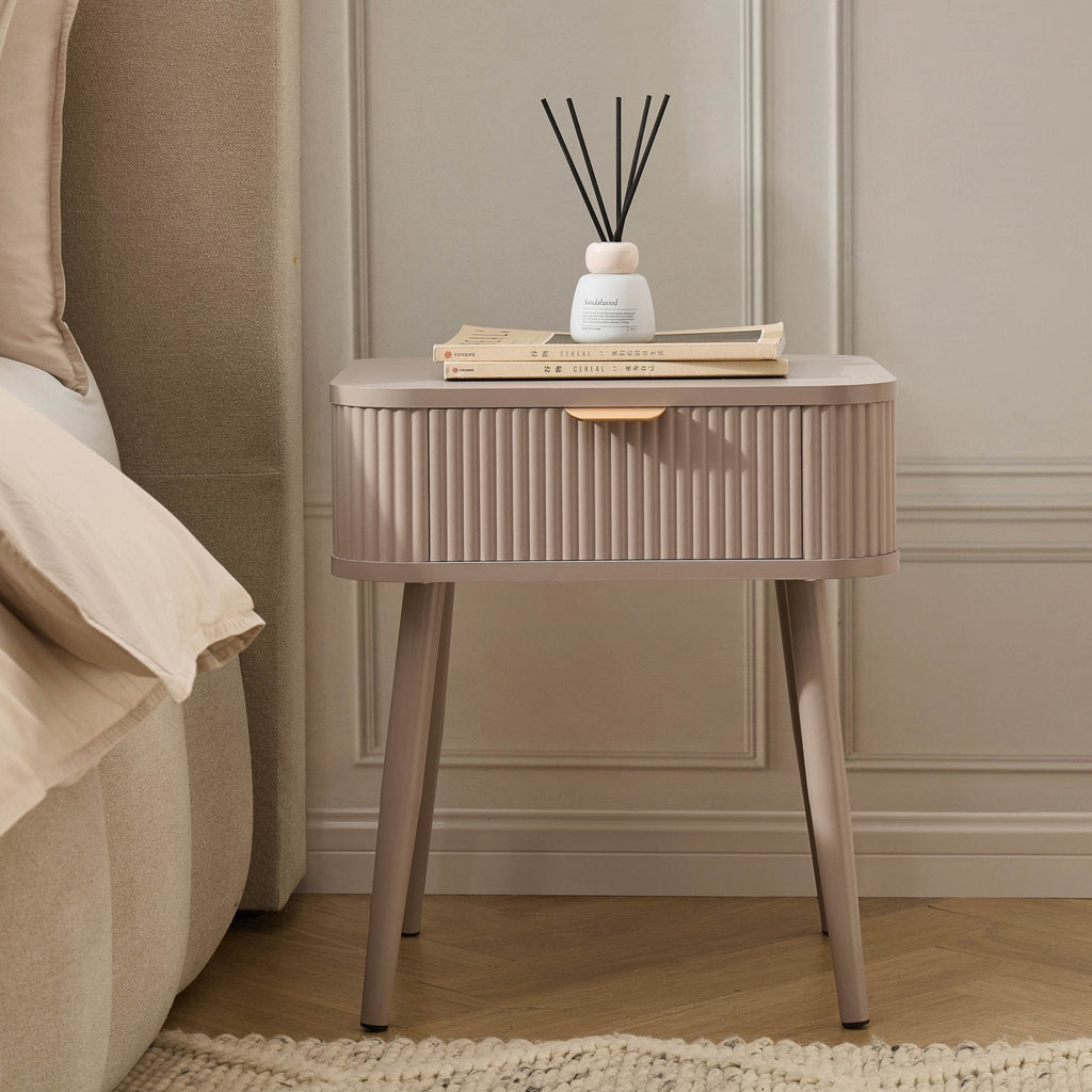 Dusklia - Hattie 1 Drawer Nightstand - Taupe