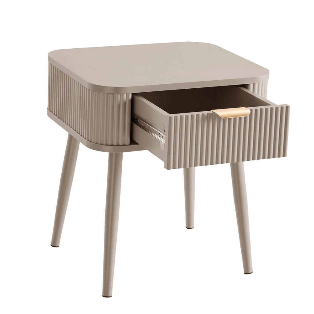 Dusklia - Hattie 1 Drawer Nightstand - Taupe