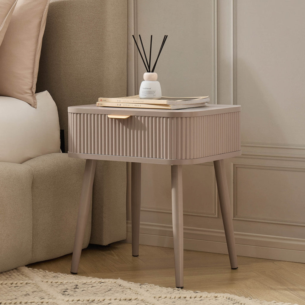 Dusklia - Hattie 1 Drawer Nightstand - Taupe