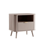 Dusklia - Hattie 1 Drawer Bedside with Shelf - Taupe