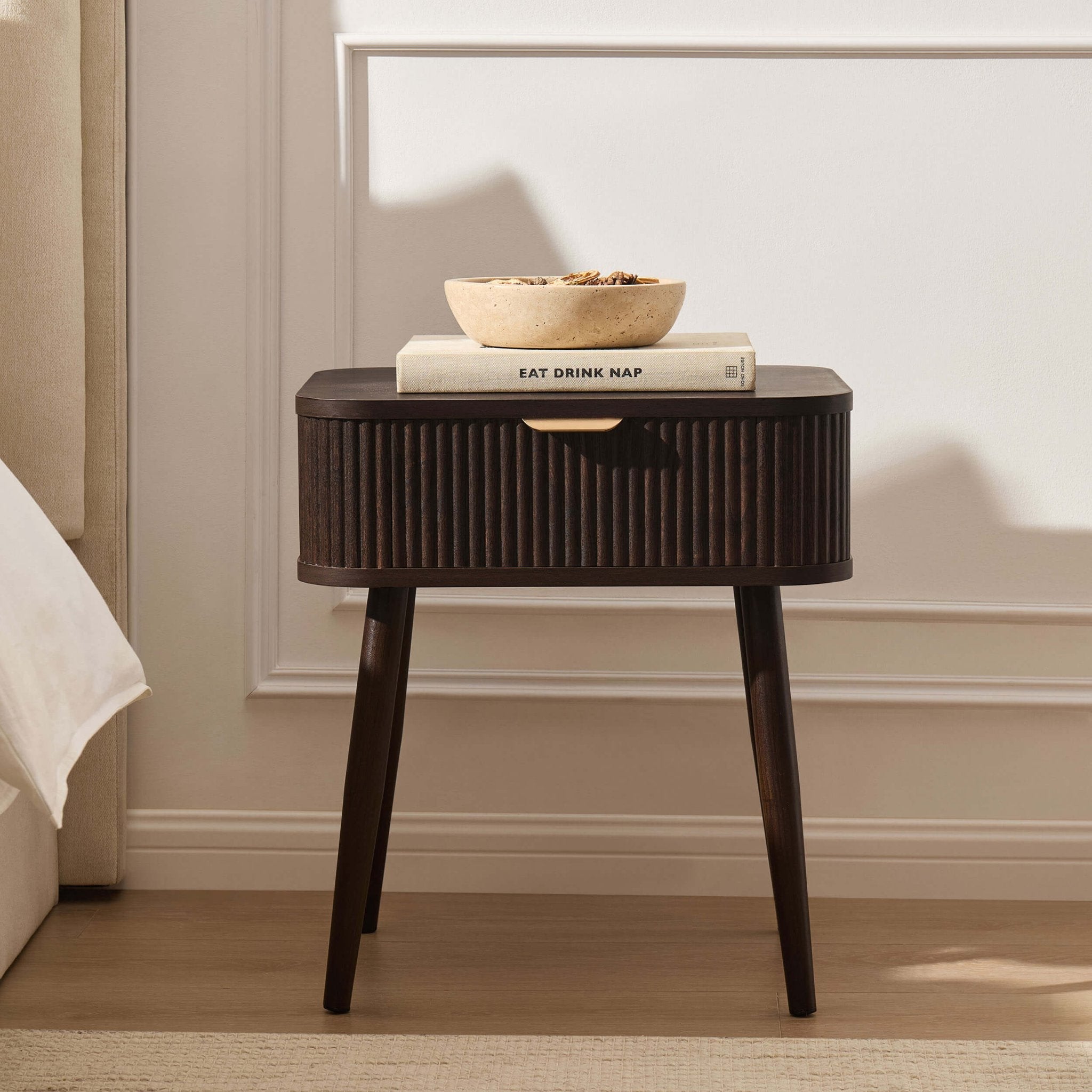 Dusklia - Hattie 1 Drawer Nightstand - Walnut