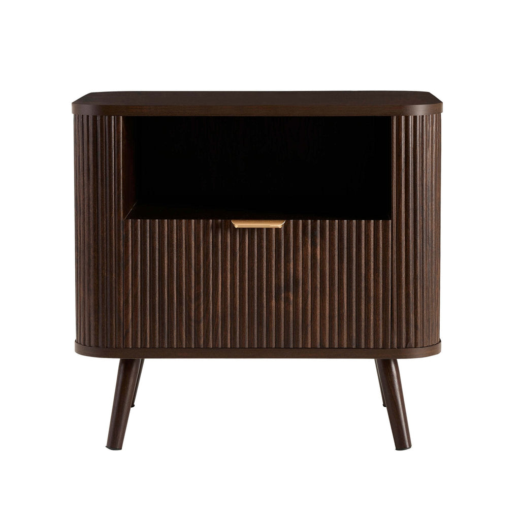 Dusklia - Hattie 1 Drawer Bedside with Shelf - Walnut