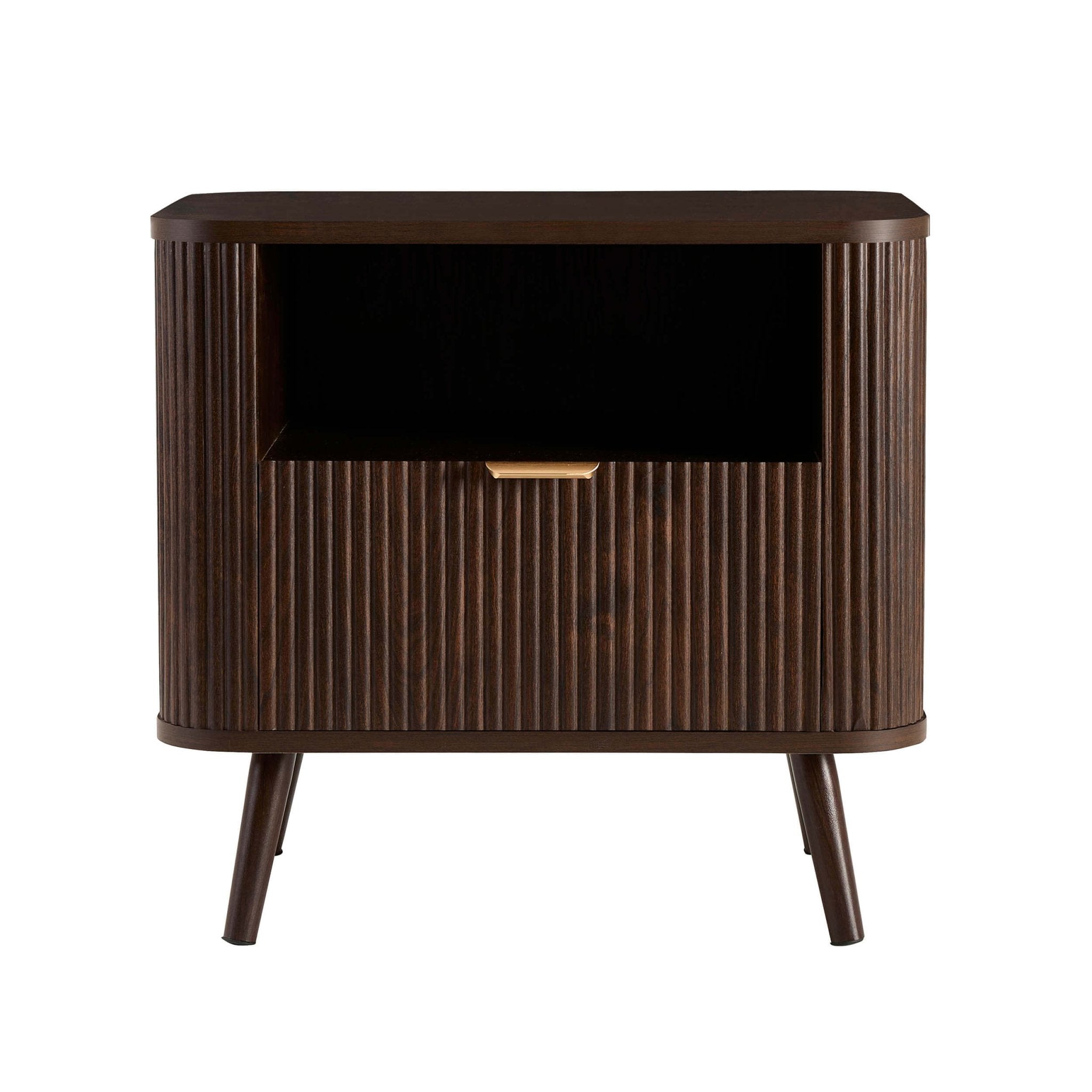 Dusklia - Hattie 1 Drawer Bedside with Shelf - Walnut