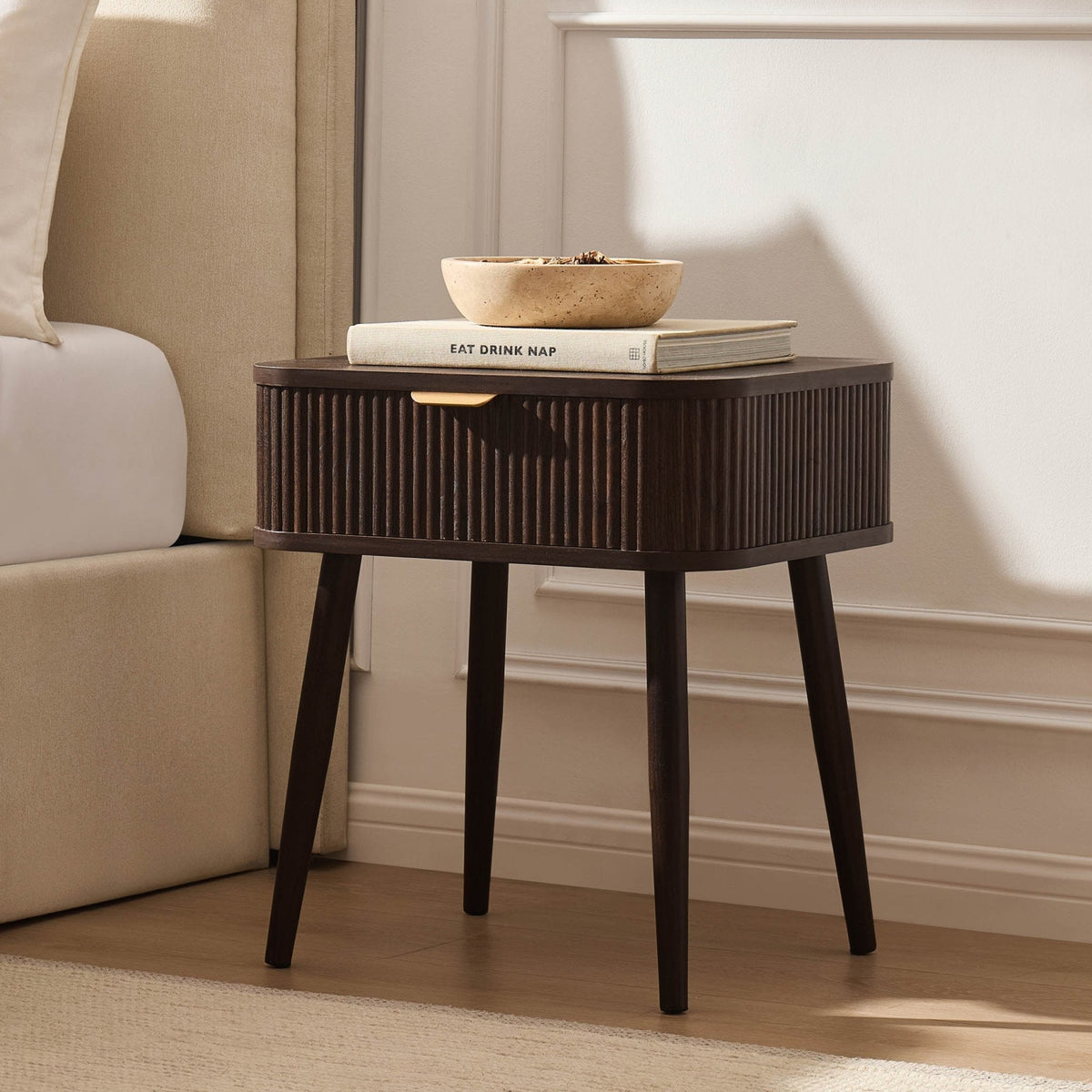 Dusklia - Hattie 1 Drawer Nightstand - Walnut