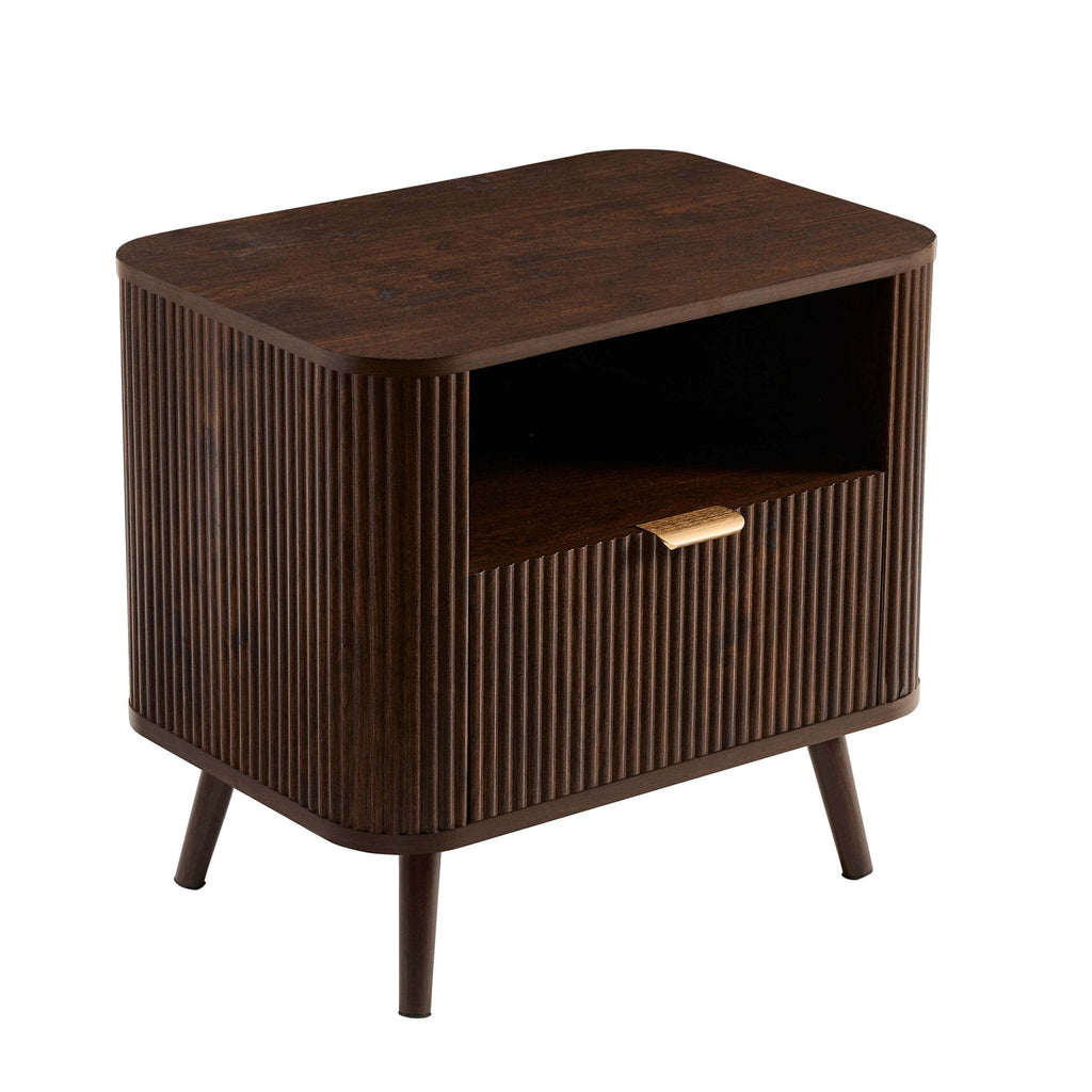 Dusklia - Hattie 1 Drawer Bedside with Shelf - Walnut