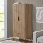 Dusklia - Hattie 2 Door Wardrobe with Drawer - Light Wood