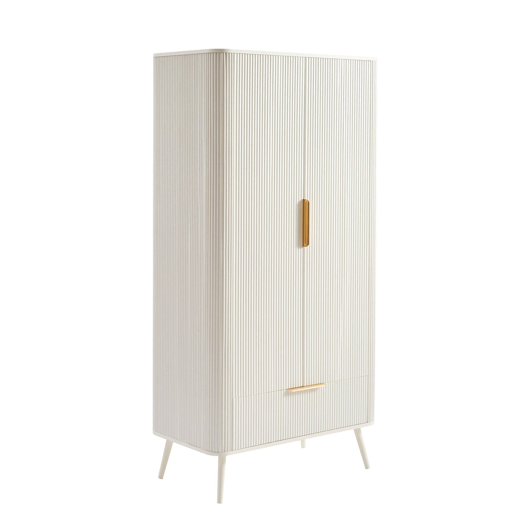 Dusklia - Hattie 2 Door Wardrobe with Drawer - Warm White