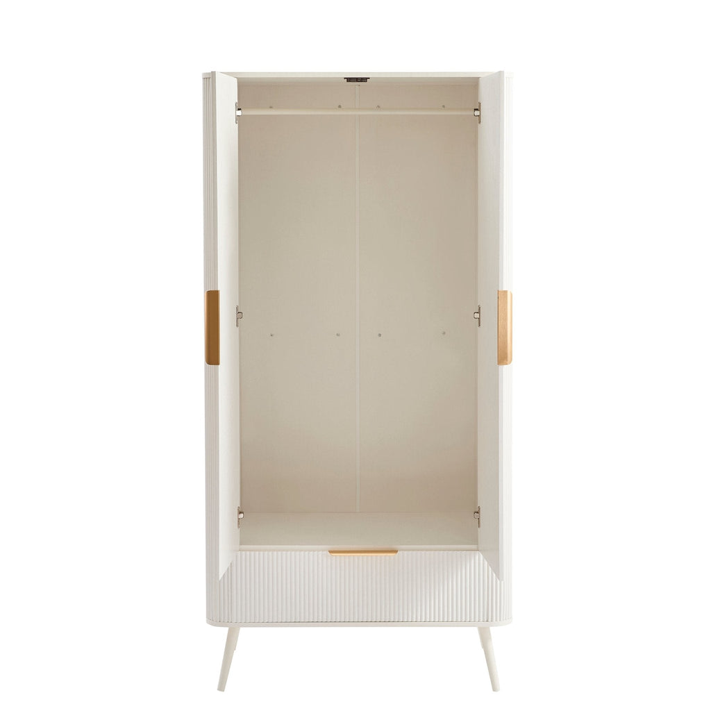 Dusklia - Hattie 2 Door Wardrobe with Drawer - Warm White