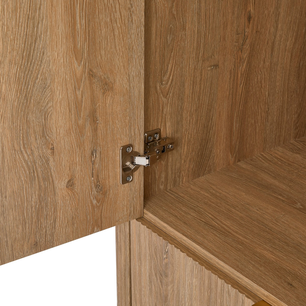 Dusklia - Hattie 2 Door Wardrobe with Drawer - Light Wood