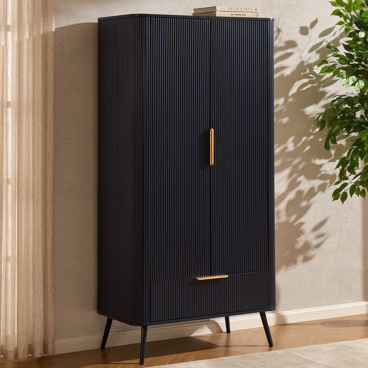 Dusklia - Hattie 2 Door Wardrobe with Drawer - Midnight