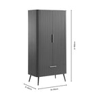 Dusklia - Hattie 2 Door Wardrobe with Drawer - Walnut
