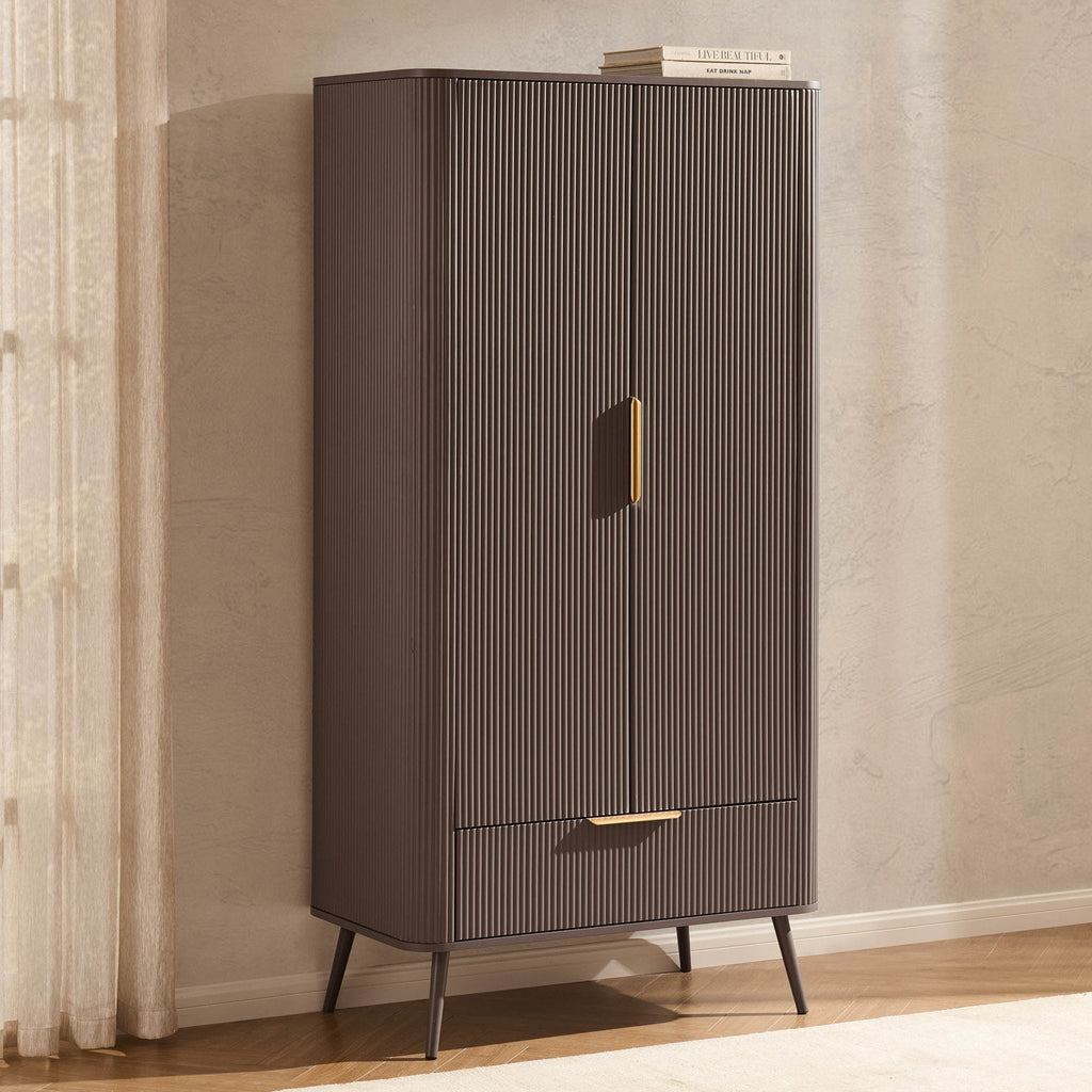 Dusklia - Hattie 2 Door Wardrobe with Drawer  - Mocha