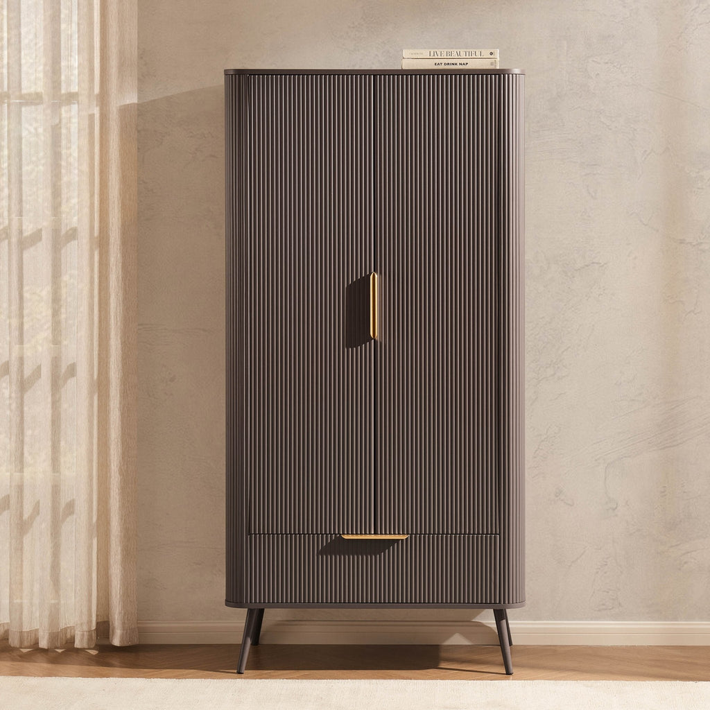Dusklia - Hattie 2 Door Wardrobe with Drawer  - Mocha