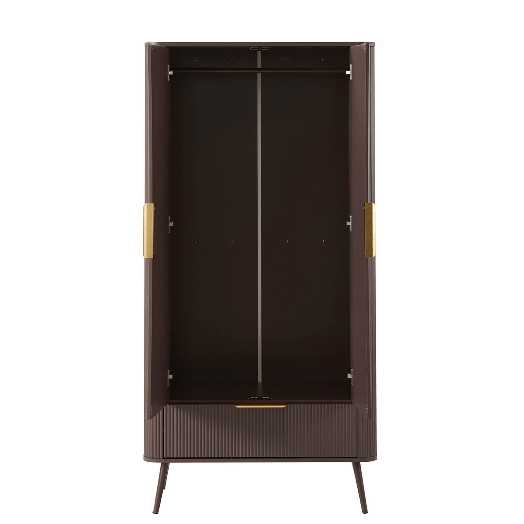 Dusklia - Hattie 2 Door Wardrobe with Drawer  - Mocha