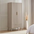 Dusklia - Hattie 2 Door Wardrobe with Drawer - Taupe