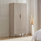 Dusklia - Hattie 2 Door Wardrobe with Drawer - Taupe