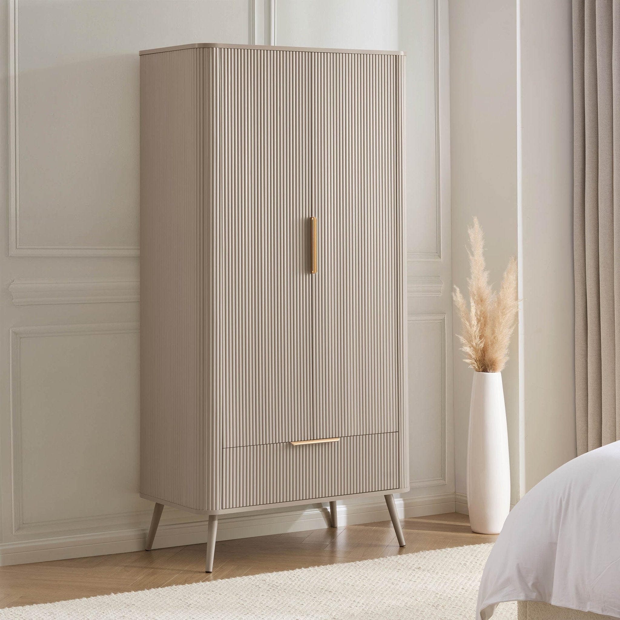 Dusklia - Hattie 2 Door Wardrobe with Drawer - Taupe