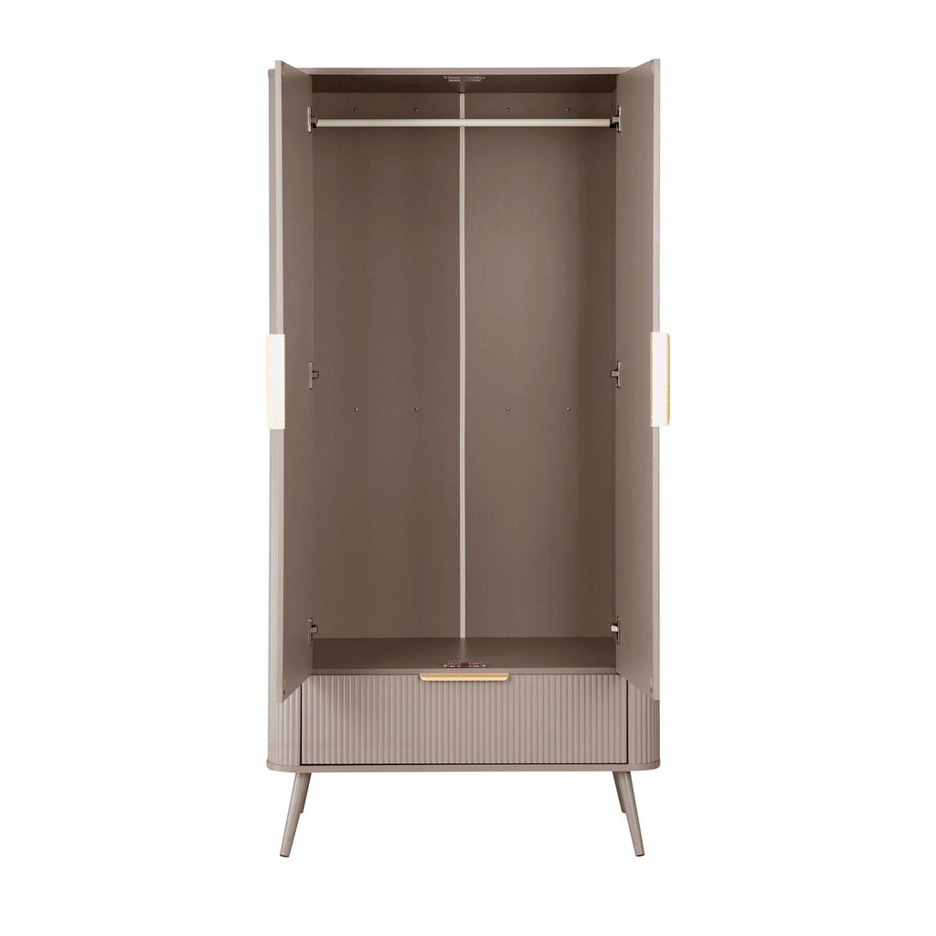Dusklia - Hattie 2 Door Wardrobe with Drawer - Taupe