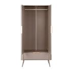 Dusklia - Hattie 2 Door Wardrobe with Drawer - Taupe