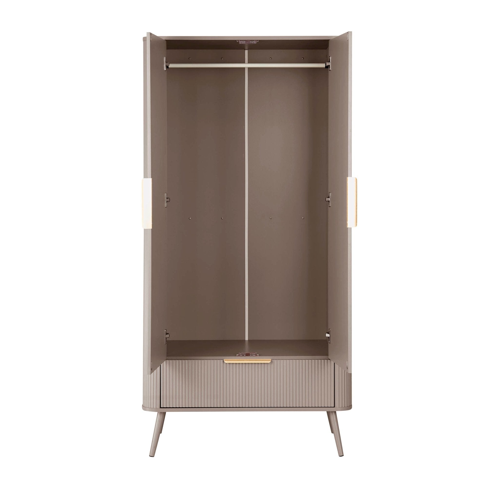 Dusklia - Hattie 2 Door Wardrobe with Drawer - Taupe