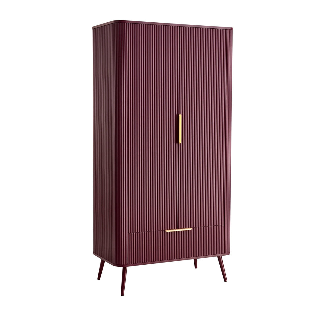 Dusklia - Hattie 2 Door Wardrobe with Drawer - Tawny Port