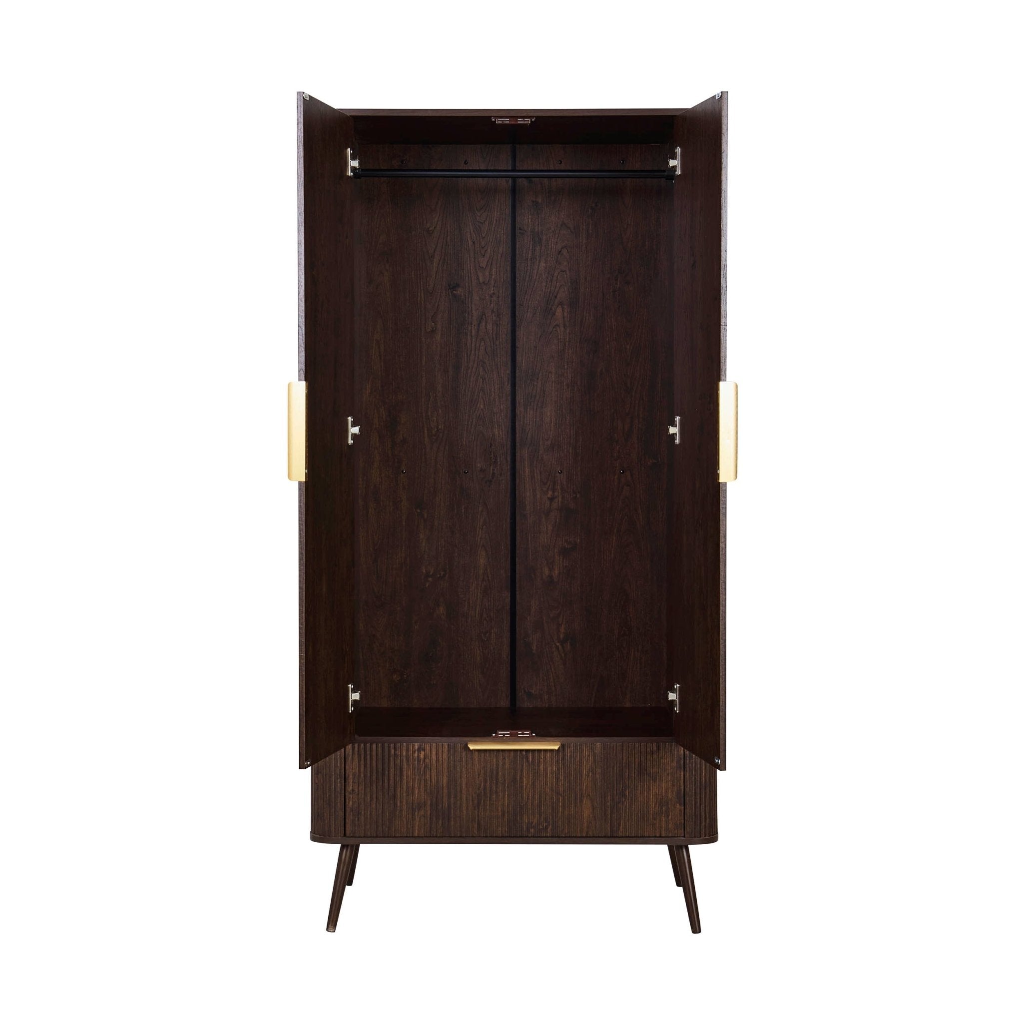 Dusklia - Hattie 2 Door Wardrobe with Drawer - Walnut