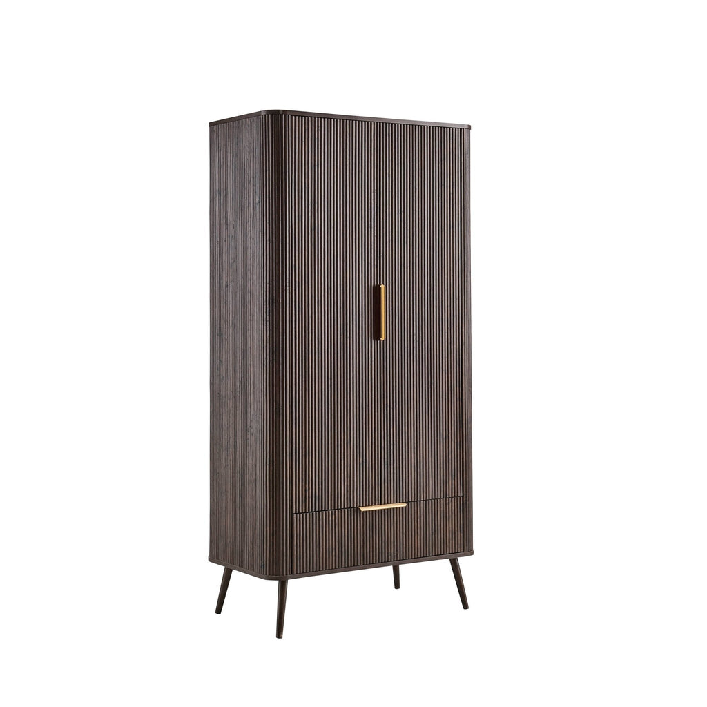 Dusklia - Hattie 2 Door Wardrobe with Drawer - Walnut