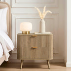 Dusklia - Hattie 2 Drawer Bedside Table - Light Wood