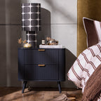 Dusklia - Hattie 2 Drawer Bedside Table- Midnight