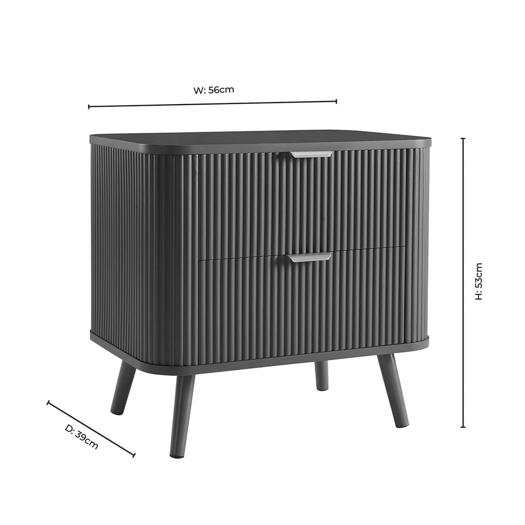 Dusklia - Hattie 2 Drawer Bedside Table - Taupe