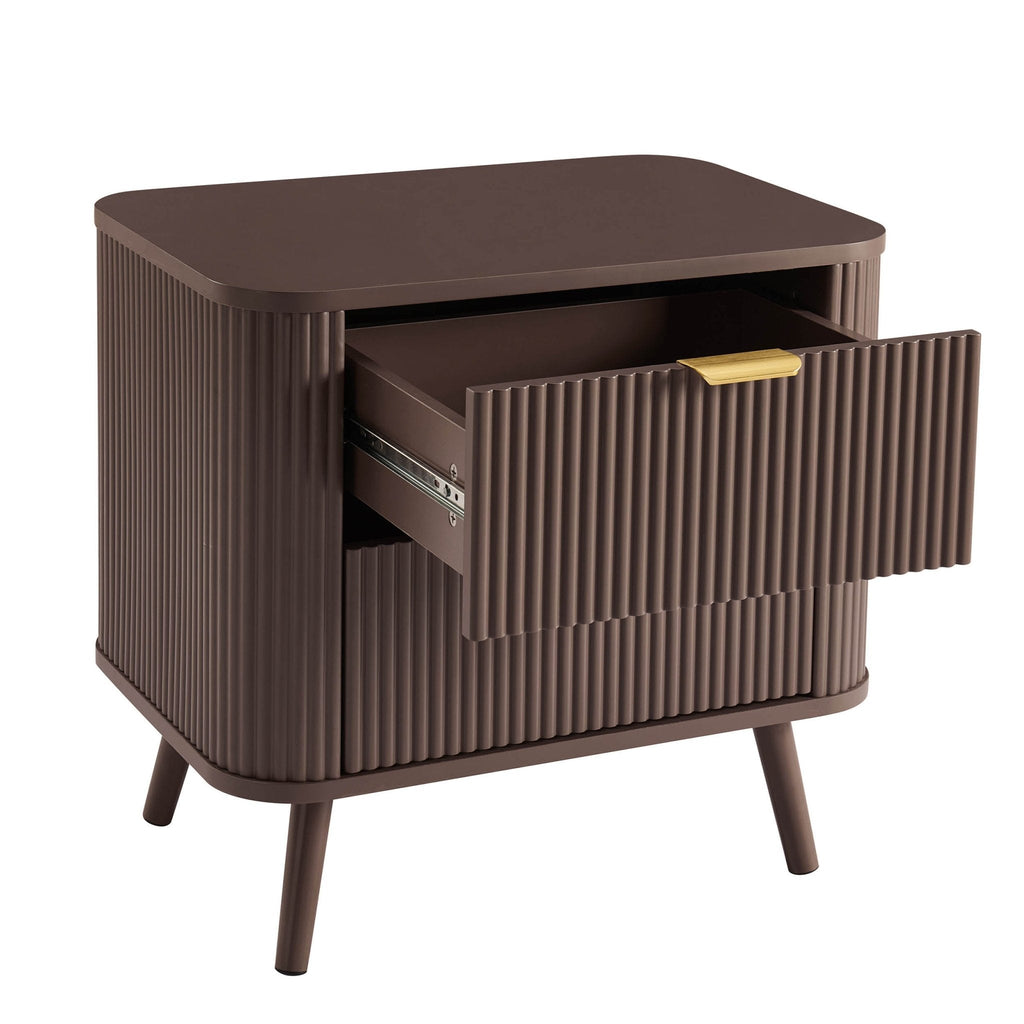Dusklia - Hattie 2 Drawer Bedside Table - Mocha