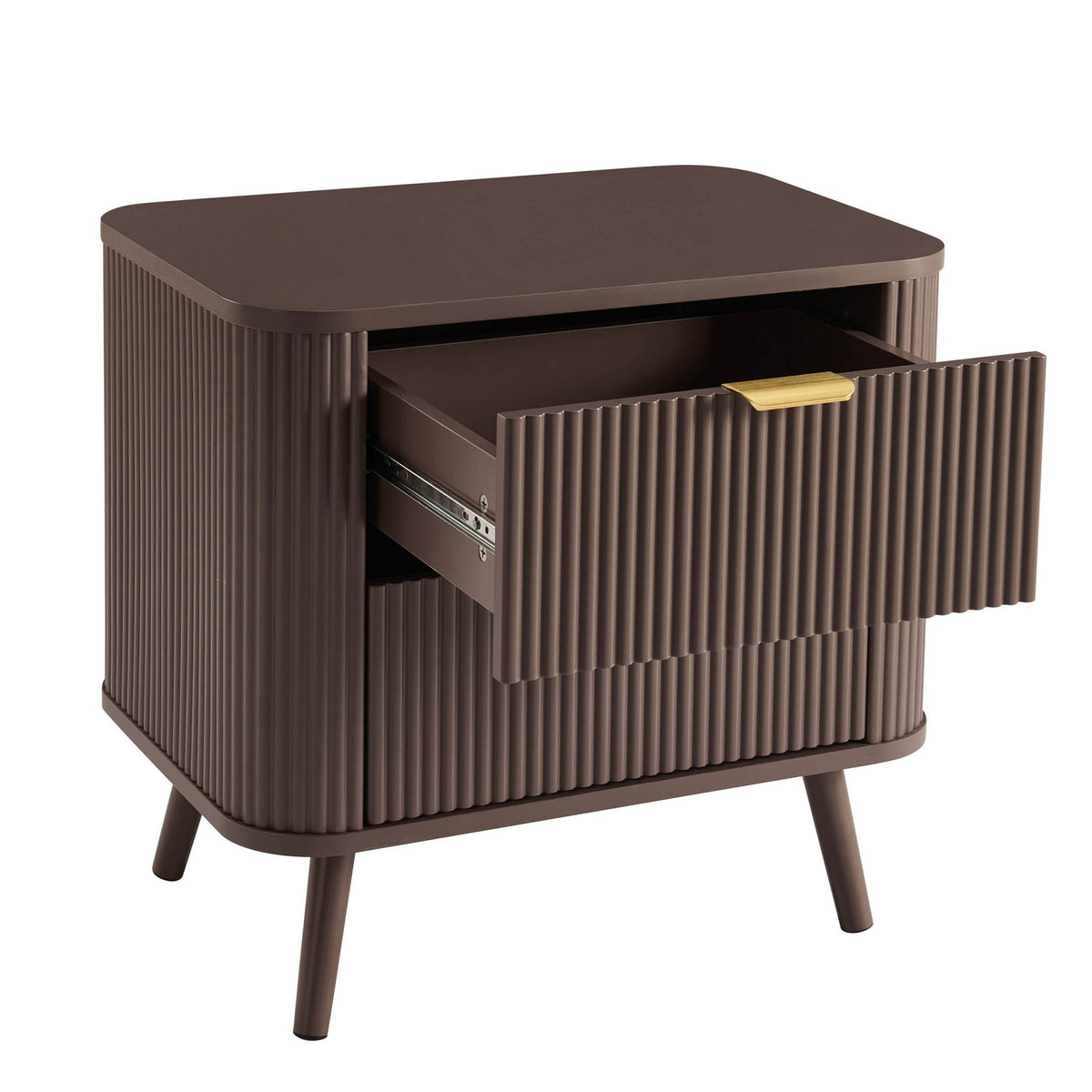 Dusklia - Hattie 2 Drawer Bedside Table - Mocha