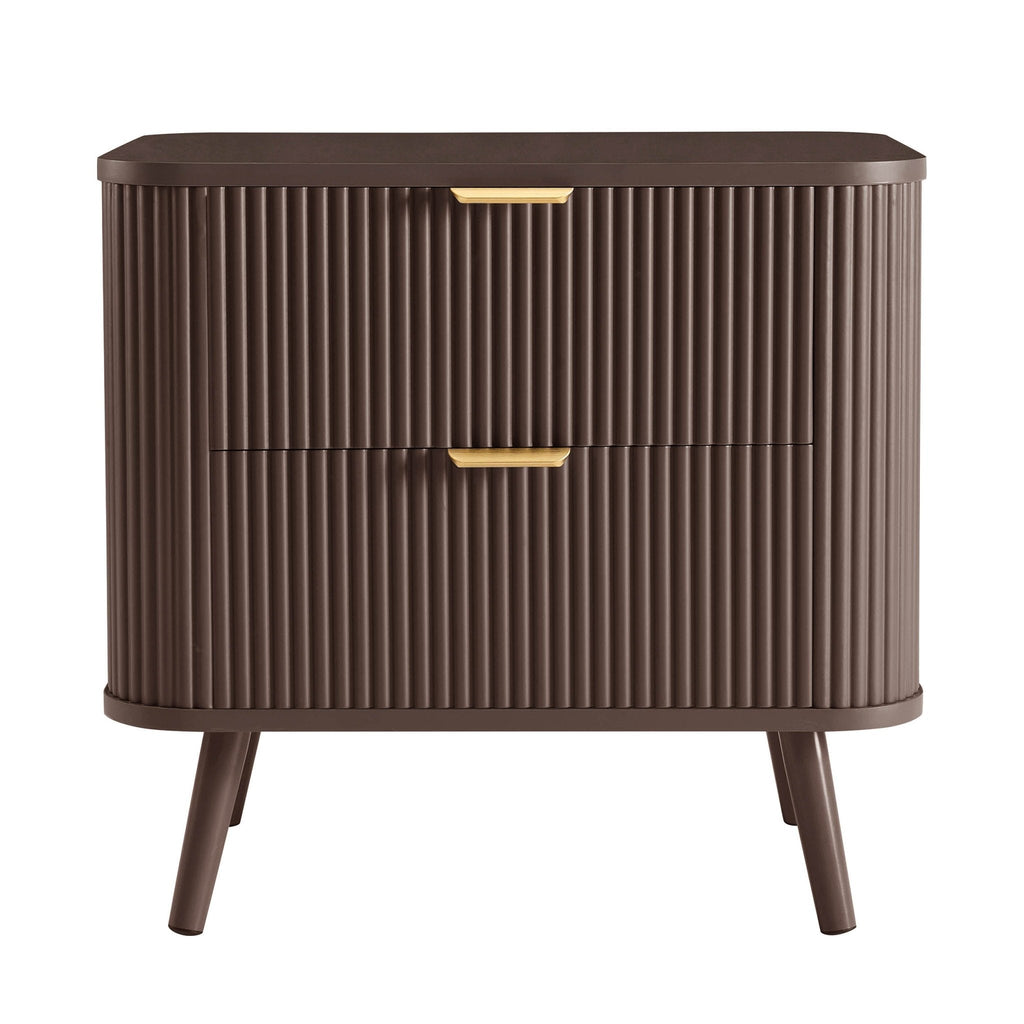 Dusklia - Hattie 2 Drawer Bedside Table - Mocha