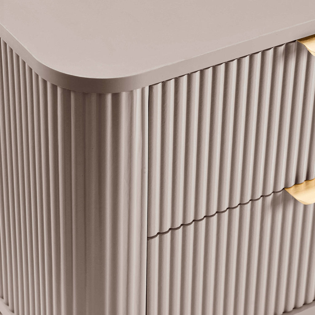 Dusklia - Hattie 2 Drawer Bedside Table - Taupe